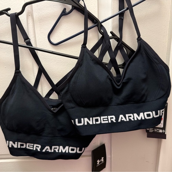 Under Armour Seamless Longline Sports Bras Black XS 2 Pack NWT - Picture 3 of 5